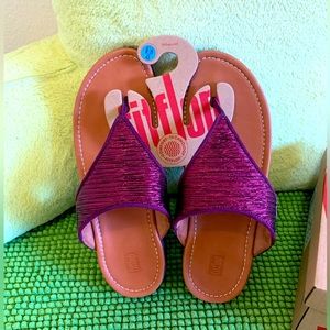 Fitflop Womens Myla Glitz Toe Thong Wedge Sandal Shoes Size 11 Brand new!!
